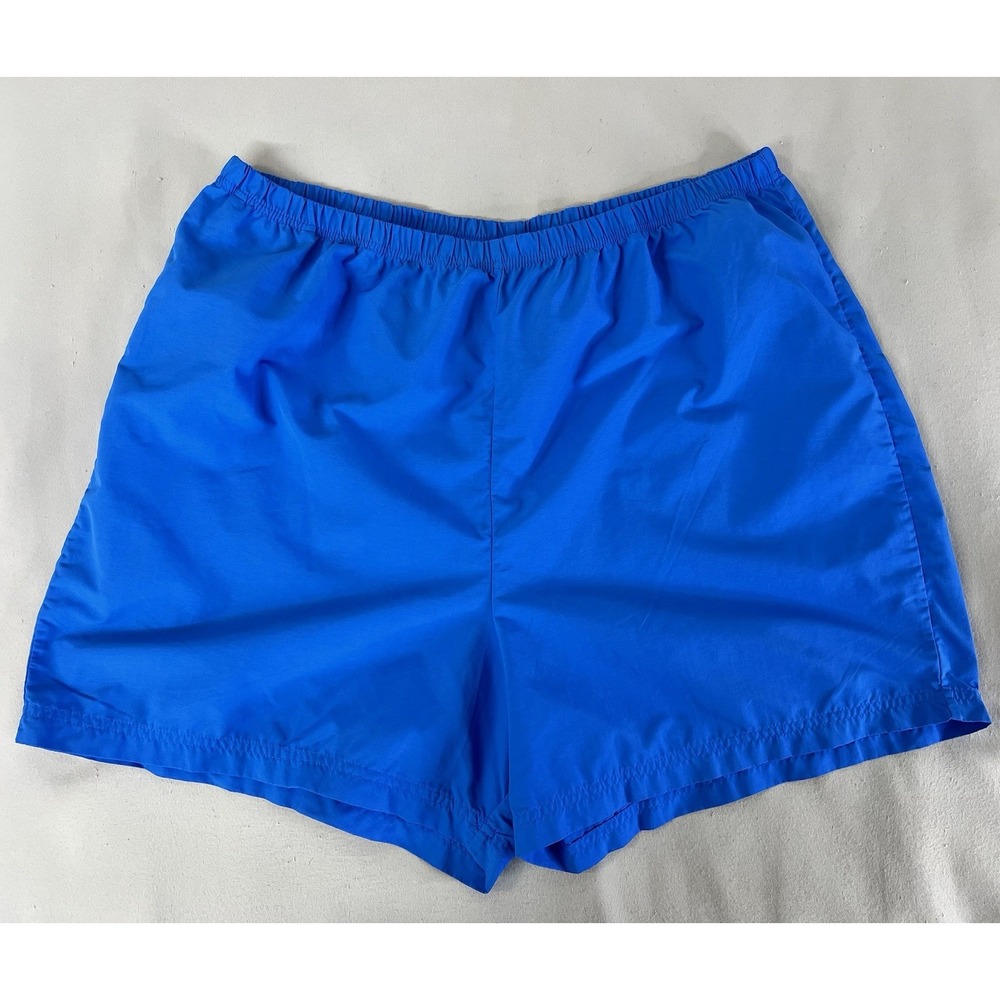 Lands' End Swim Shorts Unisex 1X 16-18 Blue Lined Polyester Swimwear Shorts